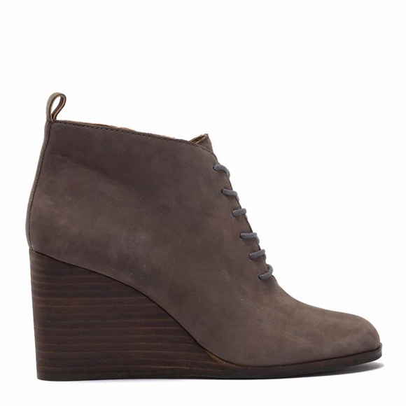 NIB Lucky Brand Yoanna Lace Up Wedge Bootie - Picture 3 of 8